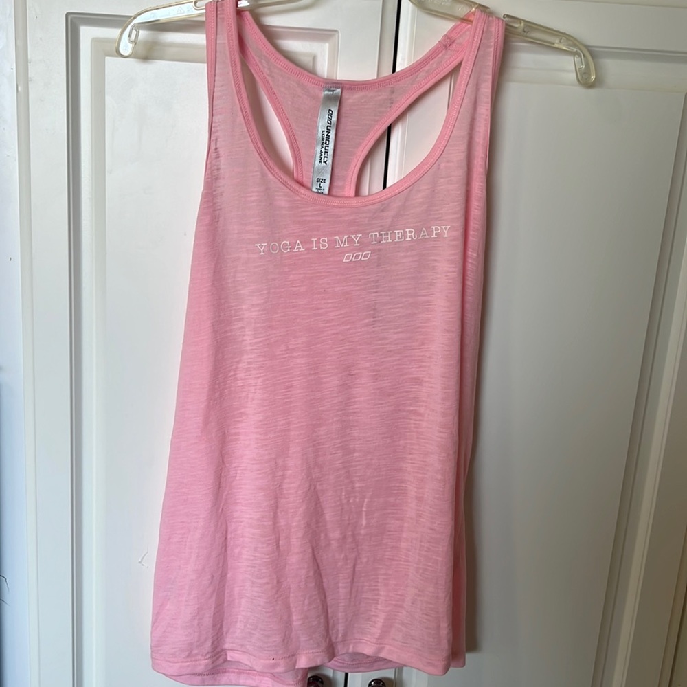 NWOT Lorna Jane Pink Yoga Tank Top Size Large